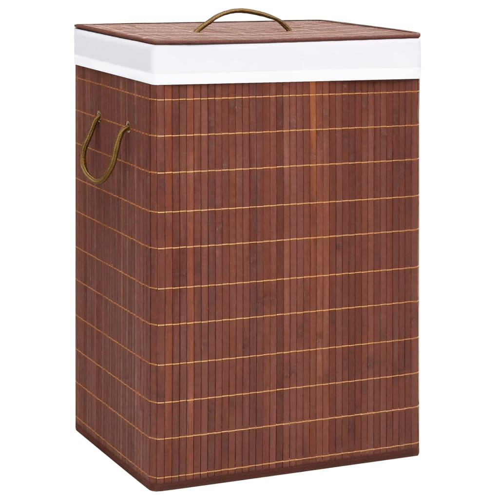 Vidaxl pralni kosz z 2 przedziałami 72 L Bamboo Brown