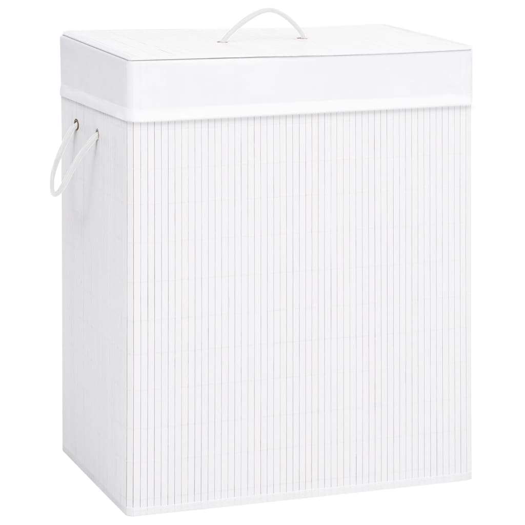 Cesto di lavanderia Vidaxl con 1 scatola 83 L BAMBOO BIANCO