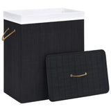Panier de blanchisserie Vidaxl avec 1 boîte 83 l Bamboo noir