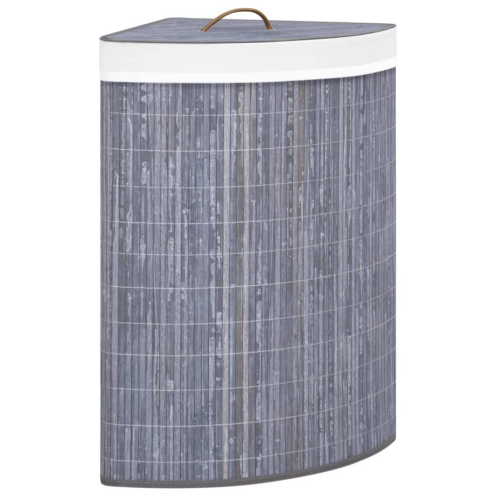 Vidaxl Hoekwasmand 60 l Bamboo Grey