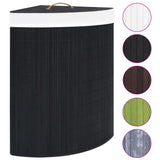 Vidaxl hoekwasmand 60 l Bamboo noir