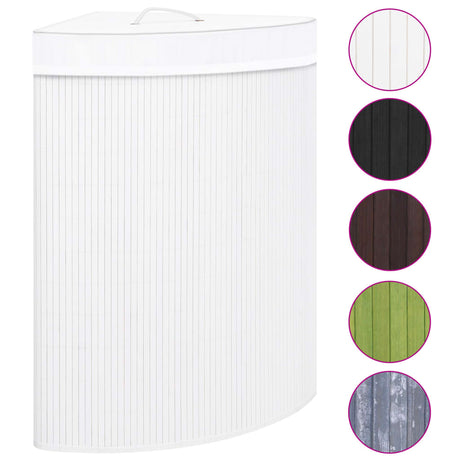 Vidaxl hoekwasmand 60 l Bamboo blanc