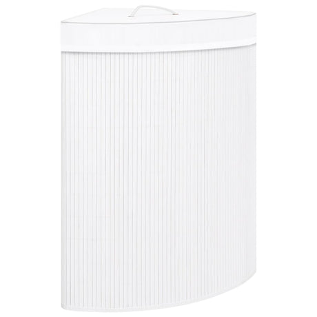 Vidaxl hoekwasmand 60 l Bamboo blanc
