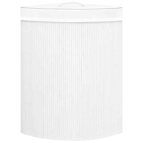 Vidaxl hoekwasmand 60 l Bamboo blanc