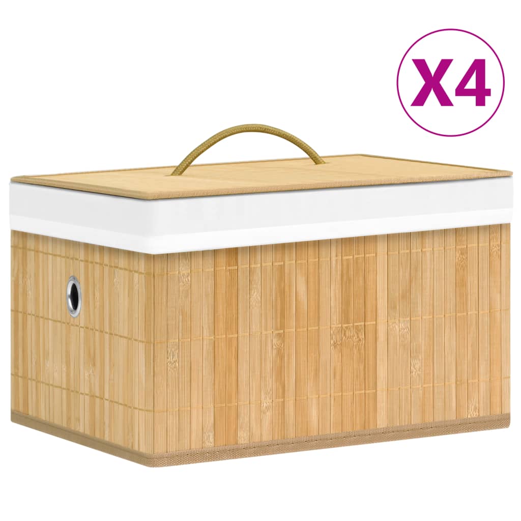 Boîtes de rangement Vidaxl 4 ST BAMBOO