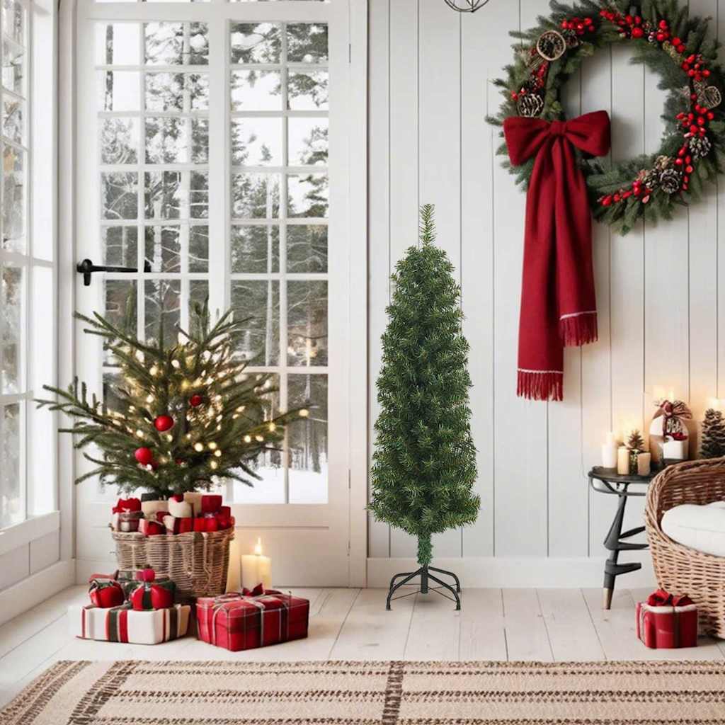 Vidaxx sapin de Noël artificiel avec standard étroit 150 cm PVC vert