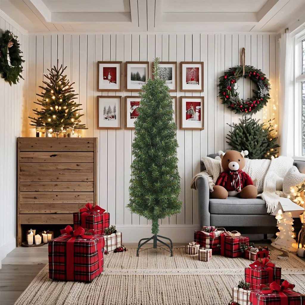 Vidaxx sapin de Noël artificiel avec standard étroit 180 cm PVC vert