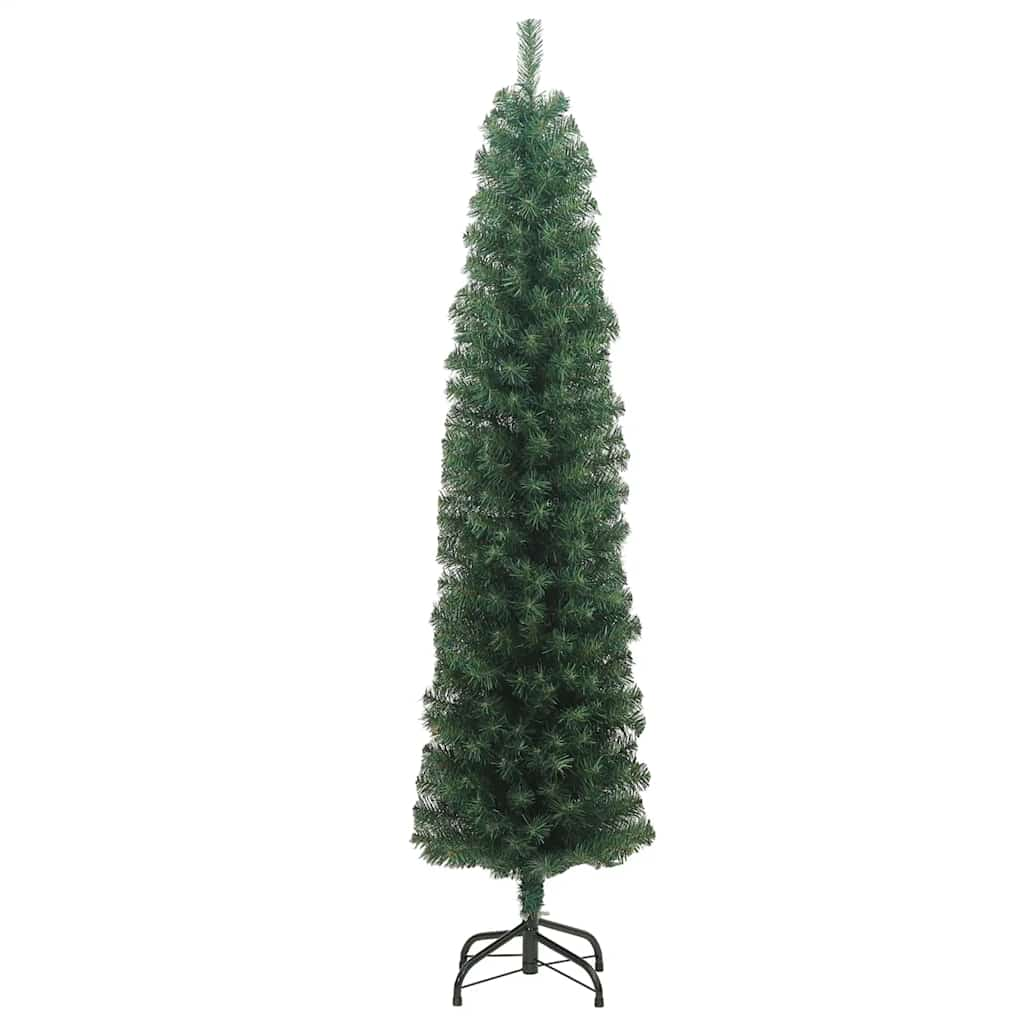 Vidaxl kunstkerstboom met standaard smal 180 cm pvc groen