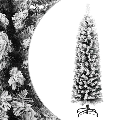 Vidaxx sapin de Noël artificiel avec neige étroit 150 cm PVC vert