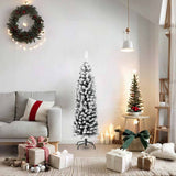 Vidaxx sapin de Noël artificiel avec neige étroit 150 cm PVC vert