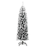 Vidaxx sapin de Noël artificiel avec neige étroit 150 cm PVC vert