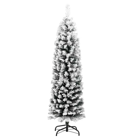 Vidaxx sapin de Noël artificiel avec neige étroit 150 cm PVC vert