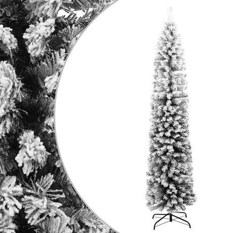 Vidaxx sapin de Noël artificiel avec neige étroit 180 cm PVC vert