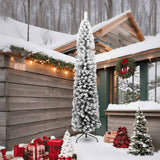 Vidaxx sapin de Noël artificiel avec neige étroit 240 cm PVC vert