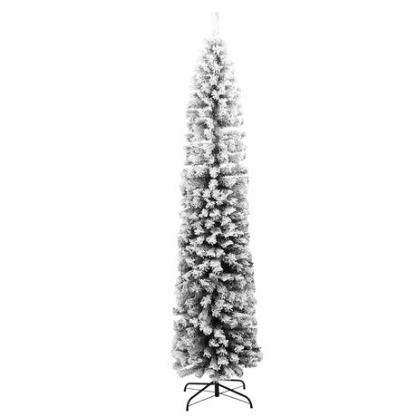 Vidaxx sapin de Noël artificiel avec neige étroit 240 cm PVC vert
