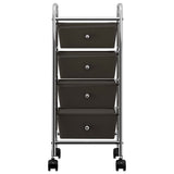 Chariot de rangement vidaxl avec 4 tiroirs en plastique mobile noir
