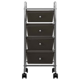 Vidaxl Storage Trolley con 4 cajones de plástico móvil negro