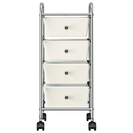 Chariot de rangement vidaxl avec 4 tiroirs en plastique mobile blanc