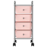 Vidaxl Storage trolley with 4 drawers mobile plastic pink