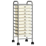 Vidaxl Storage Trolley con 10 cassetti Mobile Plastic White