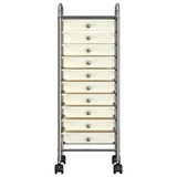 Vidaxl Storage Trolley con 10 cassetti Mobile Plastic White