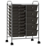 Vidaxl Storage trolley with 15 drawers mobile XXL plastic black