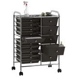 Vidaxl Storage trolley with 15 drawers mobile XXL plastic black