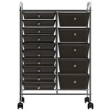 Vidaxl Storage trolley with 15 drawers mobile XXL plastic black