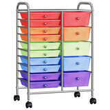 Vidaxl Storage Trolley con 15 cassetti mobile xxl in plastica multilorata