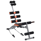 Traineur de muscle abdominal vidaxl en forme de L avec des cordes élastiques
