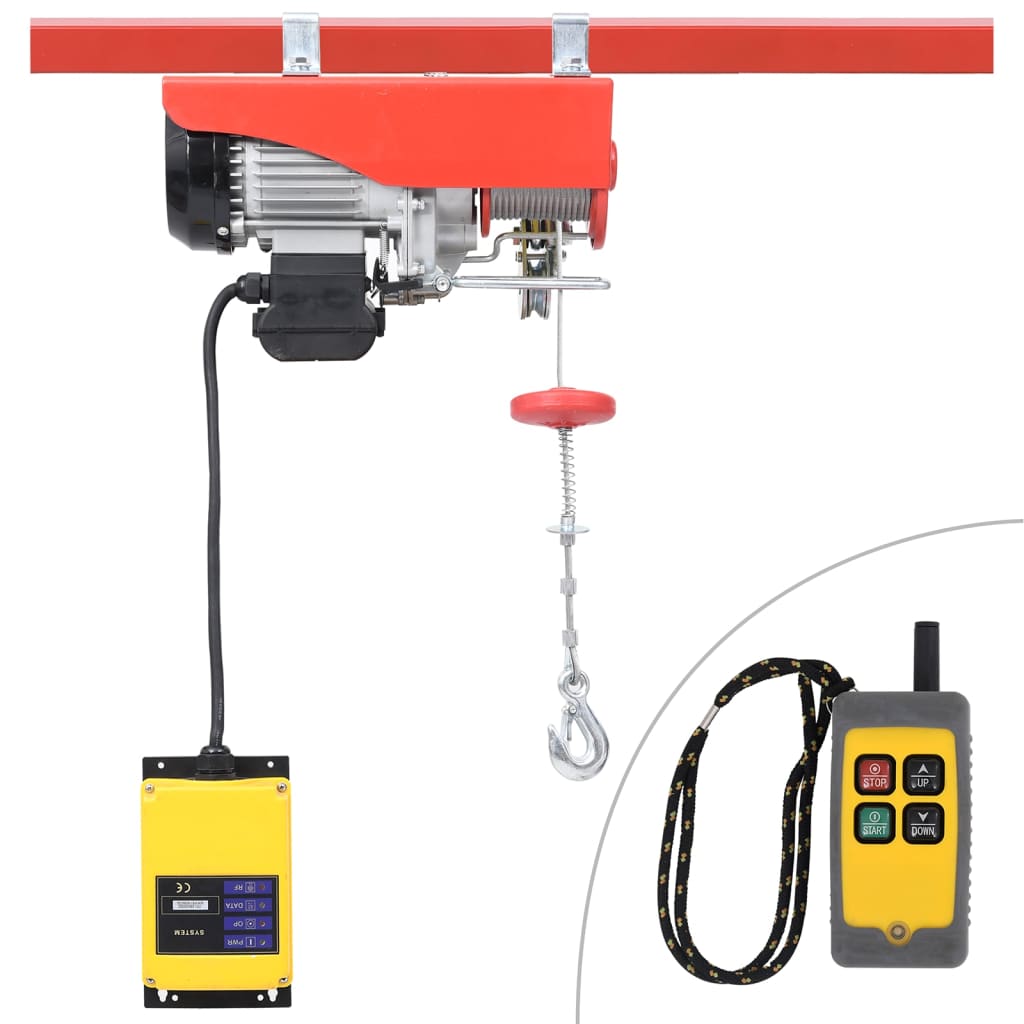 Vidaxl lier elektrisch draadloos afstandsbediening 1000 w 300 600 kg