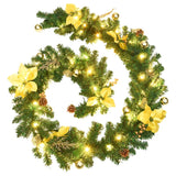 Vidaxl Christmas garland with LED lights 2.7 m PVC Green