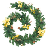 Vidaxl Christmas garland with LED lights 2.7 m PVC Green