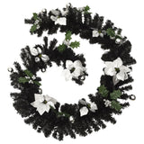 Vidaxl Christmas Garland s LED světly 2,7 ​​m PVC Black