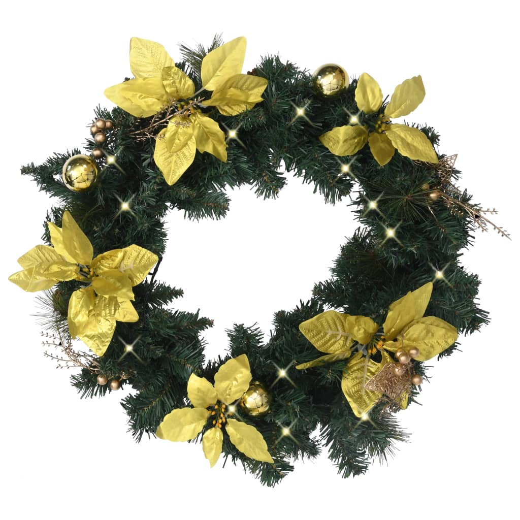 Vidaxl Christmas wreath with LED lights 60 cm PVC Green