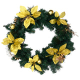 Vidaxl Christmas wreath with LED lights 60 cm PVC Green