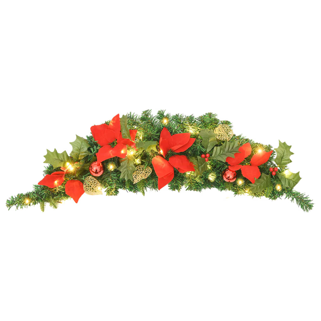 Vidaxl Christmas Arch med LED -lys 90 cm PVC grønn