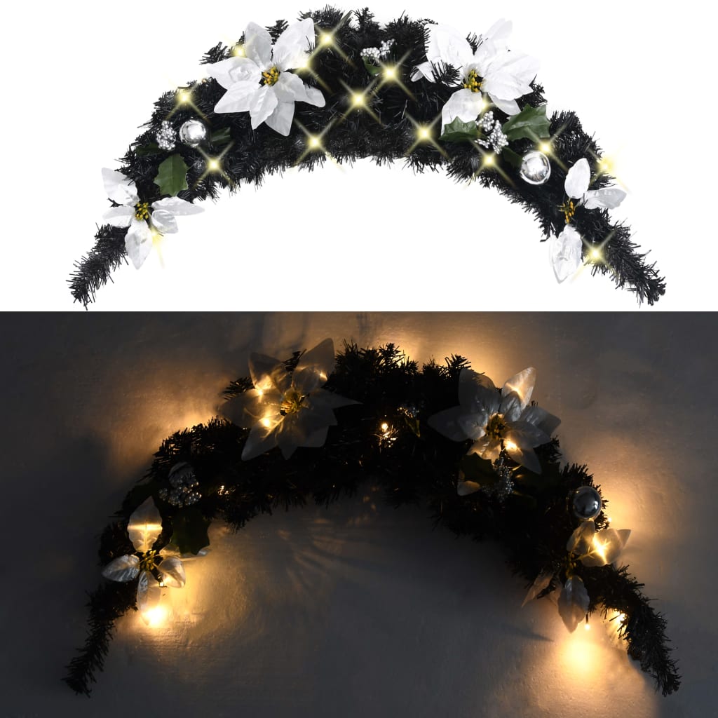 Vidaxl Christmas Arch med LED -lys 90 cm PVC Black