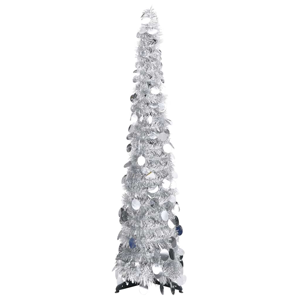 Vidaxl Kunstkerstboom pop-up 120 cm Pet Silver Colored