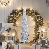 Vidaxl Kunstkerstboom pop-up 120 cm Pet Silver Colored