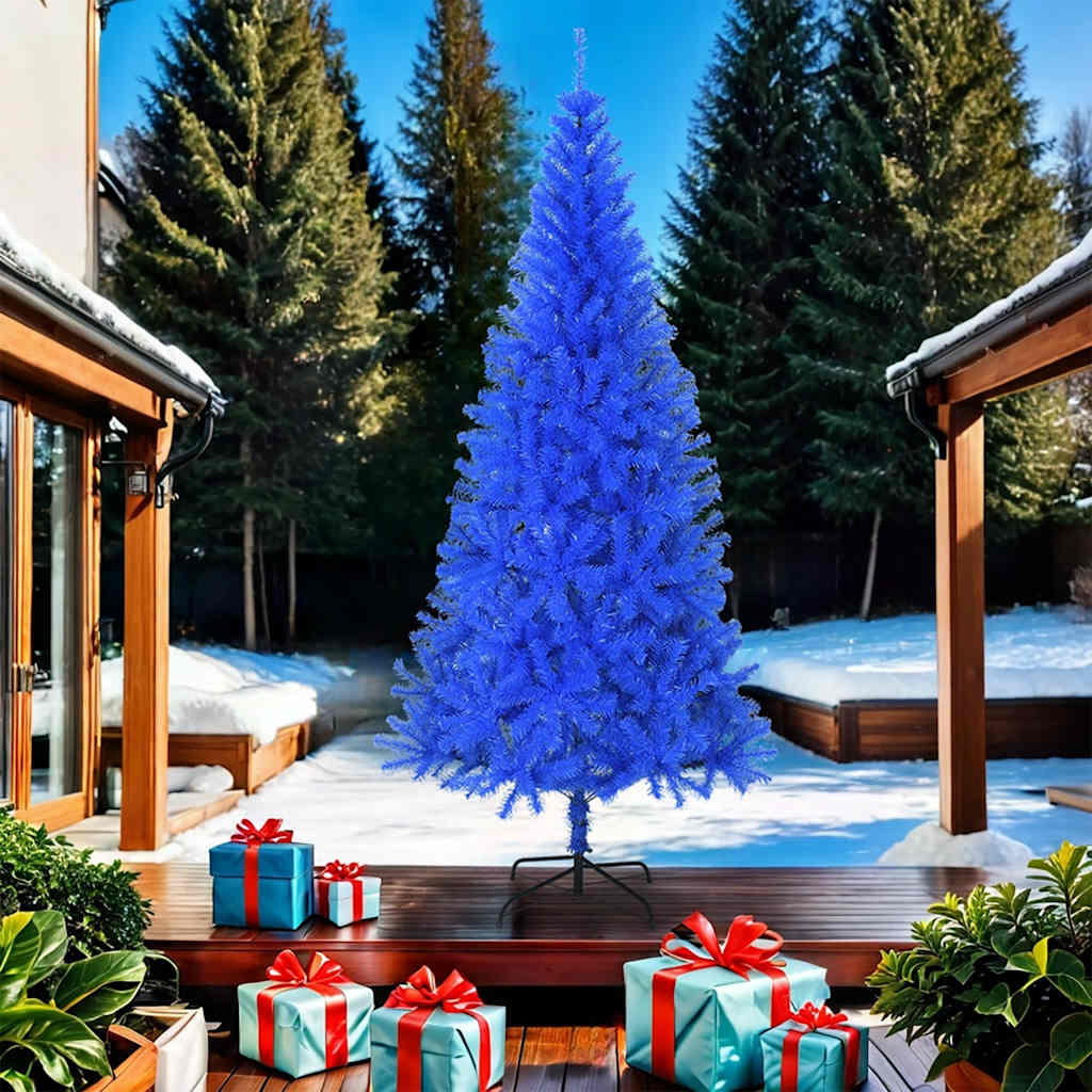 Vidaxl kunstkerstboom avec un bleu PVC standard de 210 cm