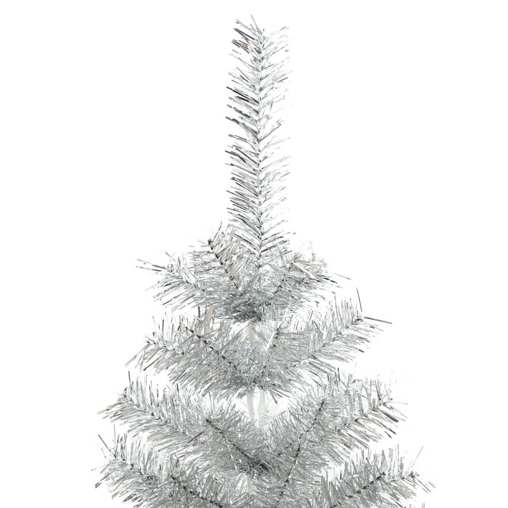 Vidaxl kunstkerstboom avec un capuchon standard de 180 cm en argent coloré