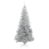 Vidaxl kunstkerstboom avec un capuchon standard de 210 cm en argent coloré