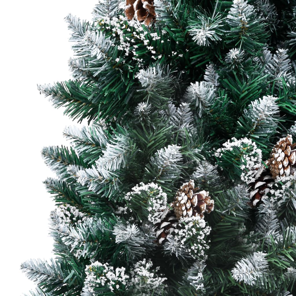Vidaxl kunstkerstboom avec des pignons et une neige blanche 150 cm