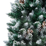 Vidaxl kunstkerstboom avec des pignons et une neige blanche 150 cm