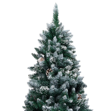 Vidaxl Kunstkerstboom avec des pignons et une neige blanche 180 cm