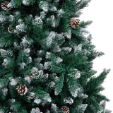 Vidaxl kunstkerstboom avec des pignons et une neige blanche 210 cm