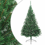 Vidaxl kunstkerstboom avec un demi-210 cm en PVC vert standard