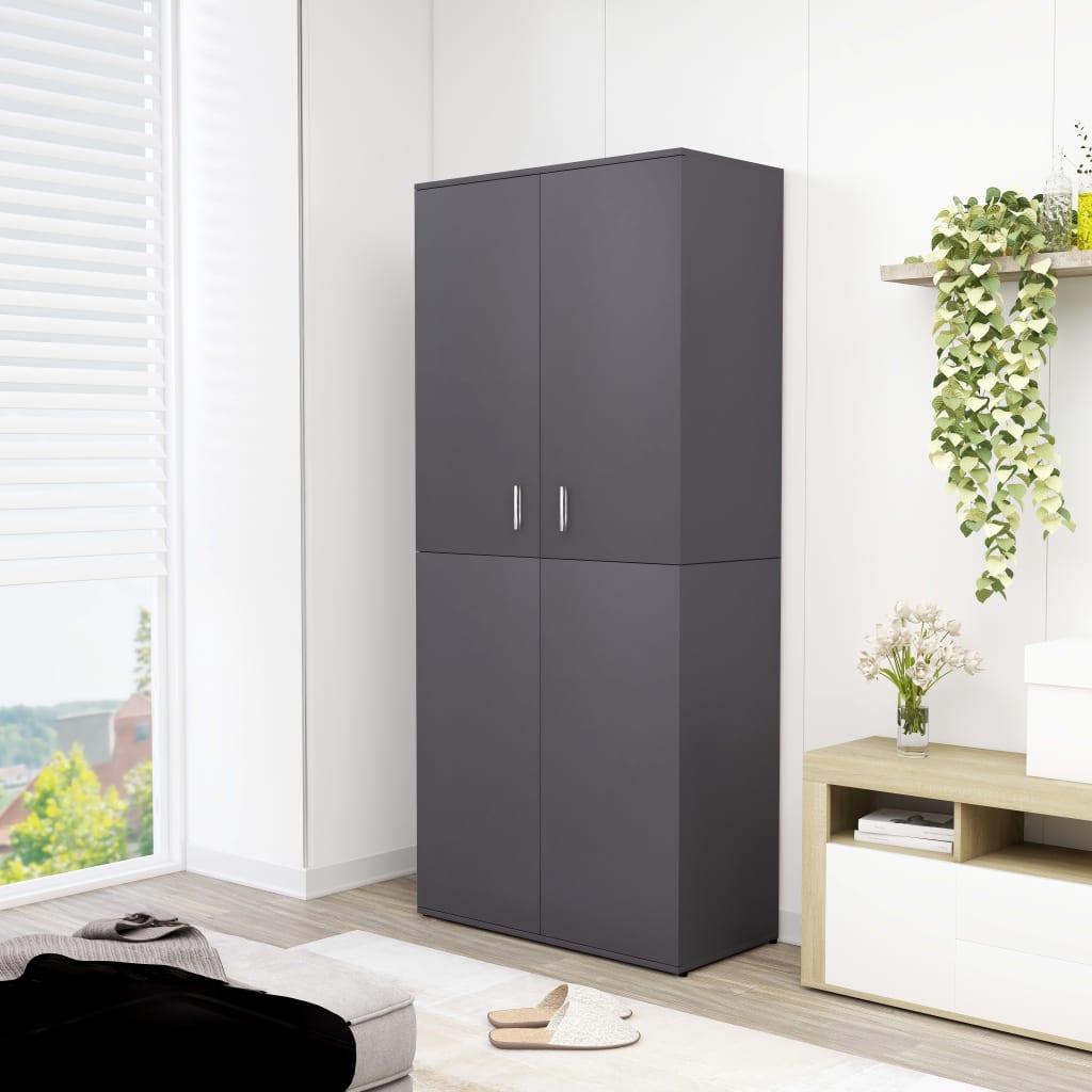 Vidaxl Schong Cabinet 80x39x178 CM verschafft Holz Grey