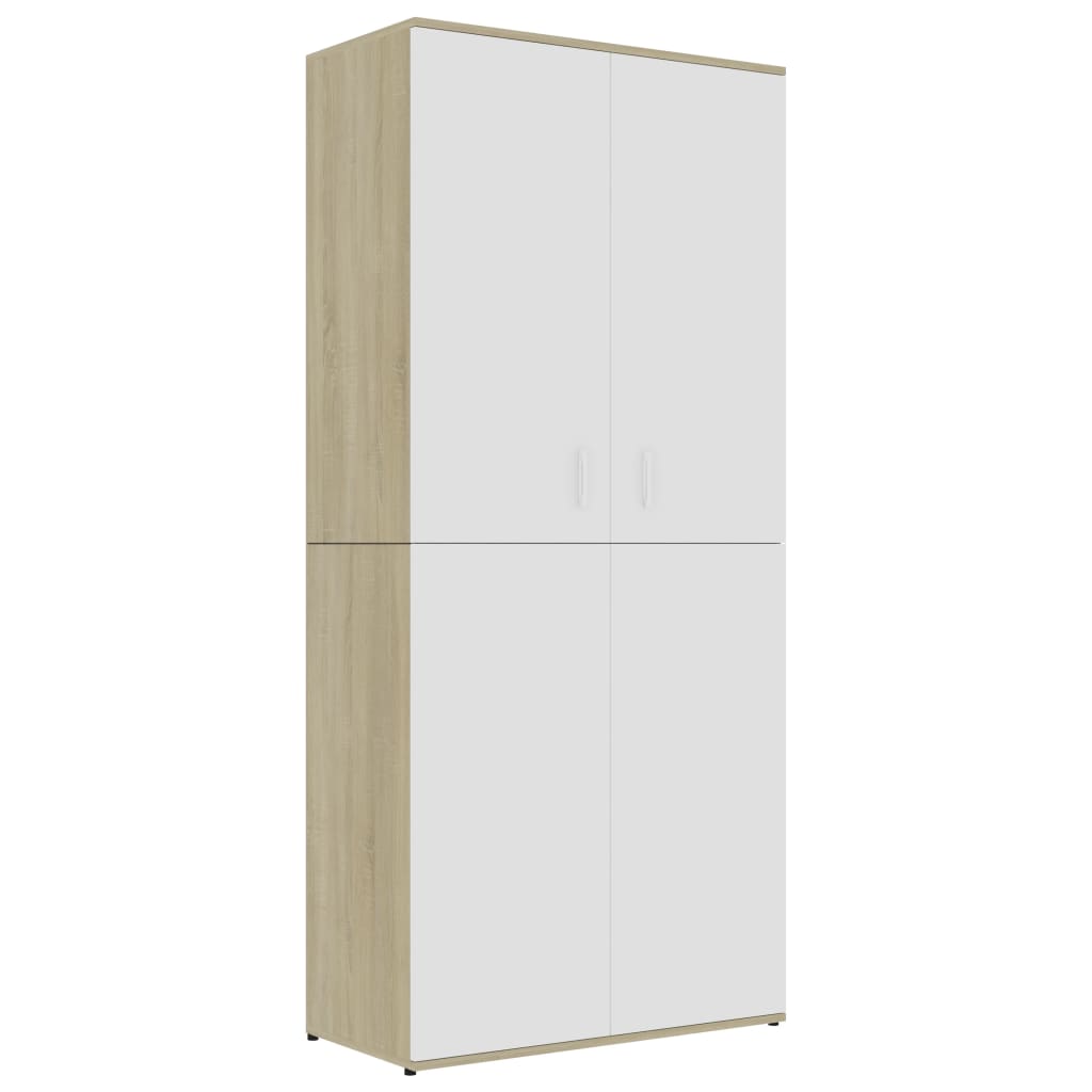 Vidaxl Shoe Cabinet 80x39x178 cm Property Wood White og Sonoma Oak Color